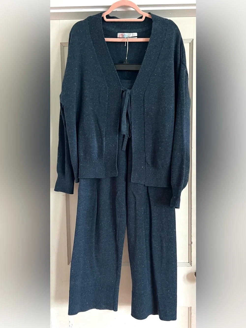 🏷️ Free People 100% Cotton Solar Sweater Set in Navy Size XS NWOT